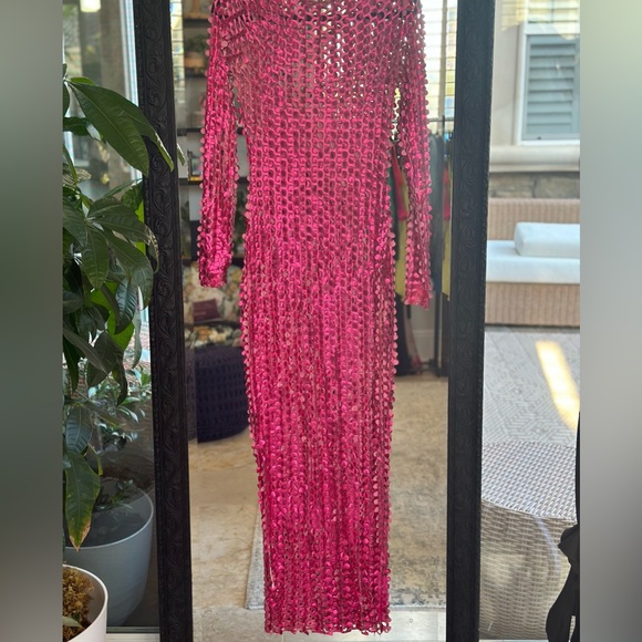 Hana Metallic Pink Maxi Dress size M - Picture 5 of 6